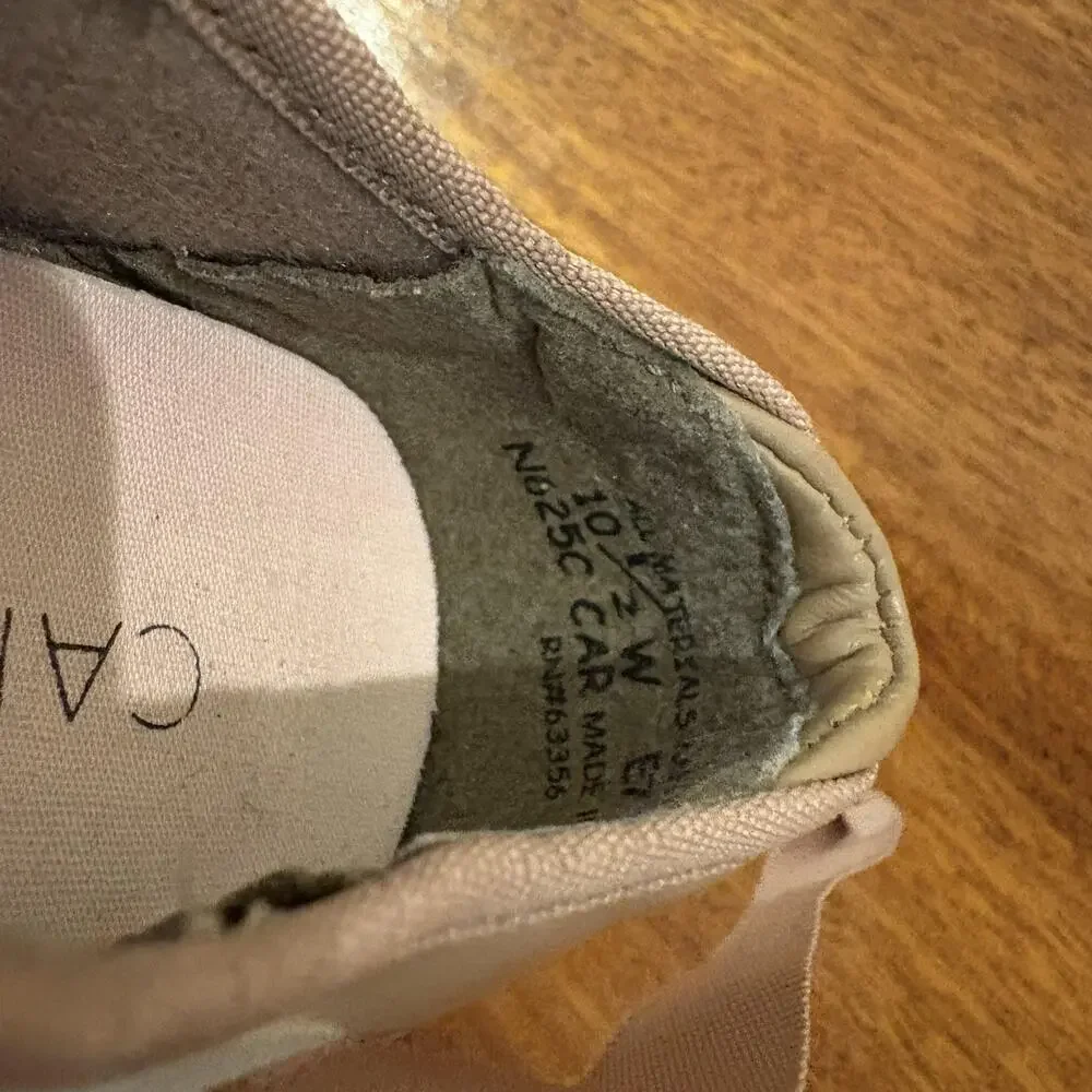 Capezio Tap Shoes‎ Girls Size 10.5 Wide Tan Mary Jane Tele Tone Ribbon Dance